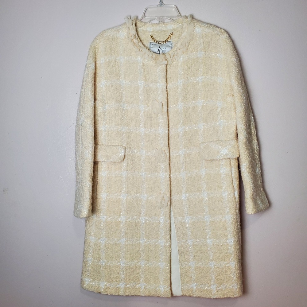 READ Milly New York Wool Silk Dress Coat Academia Old Money‎ Preppy Quiet Luxury